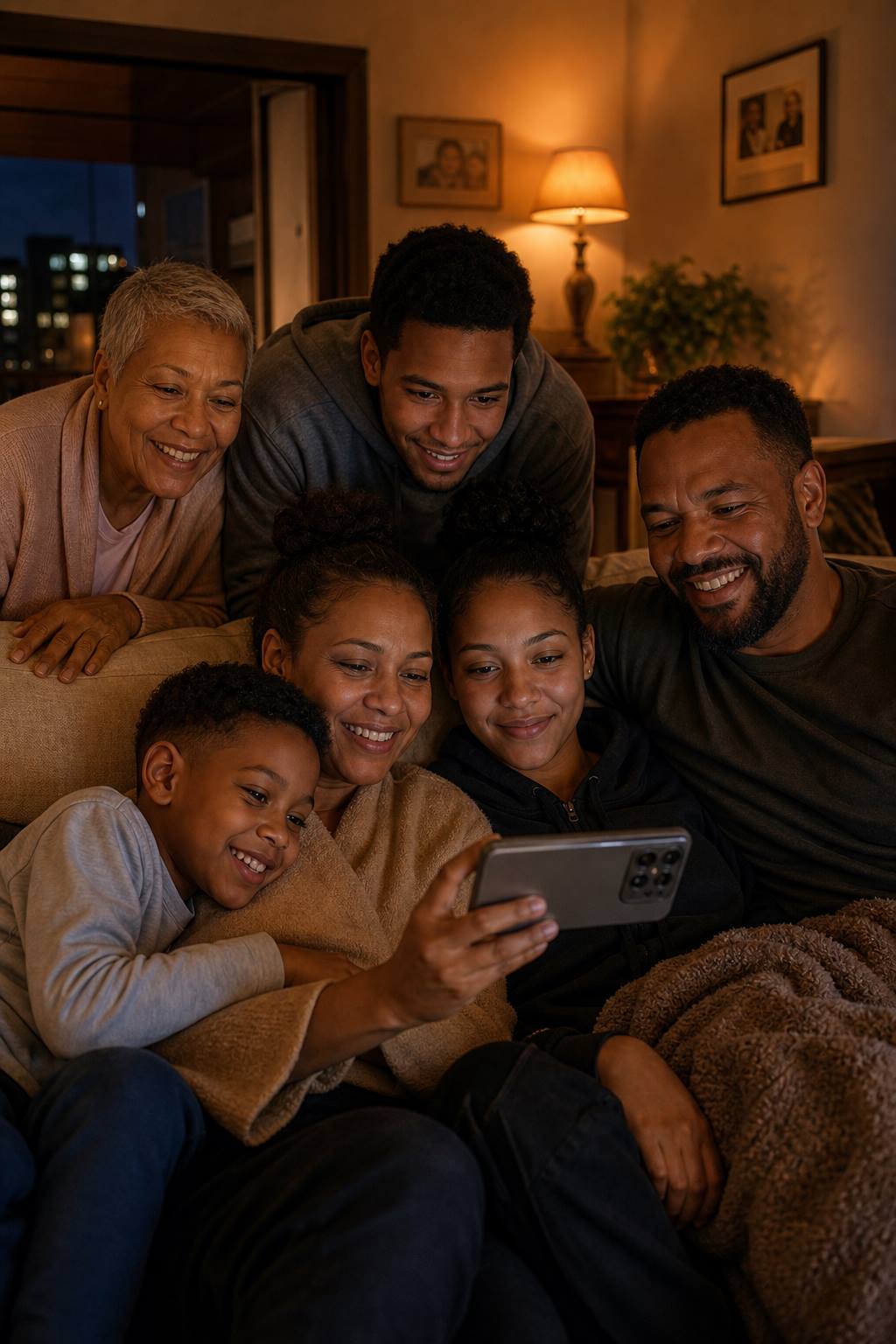 South African family watching local shows together